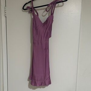 Purple Sleeveless Dress with Ruffle Hem